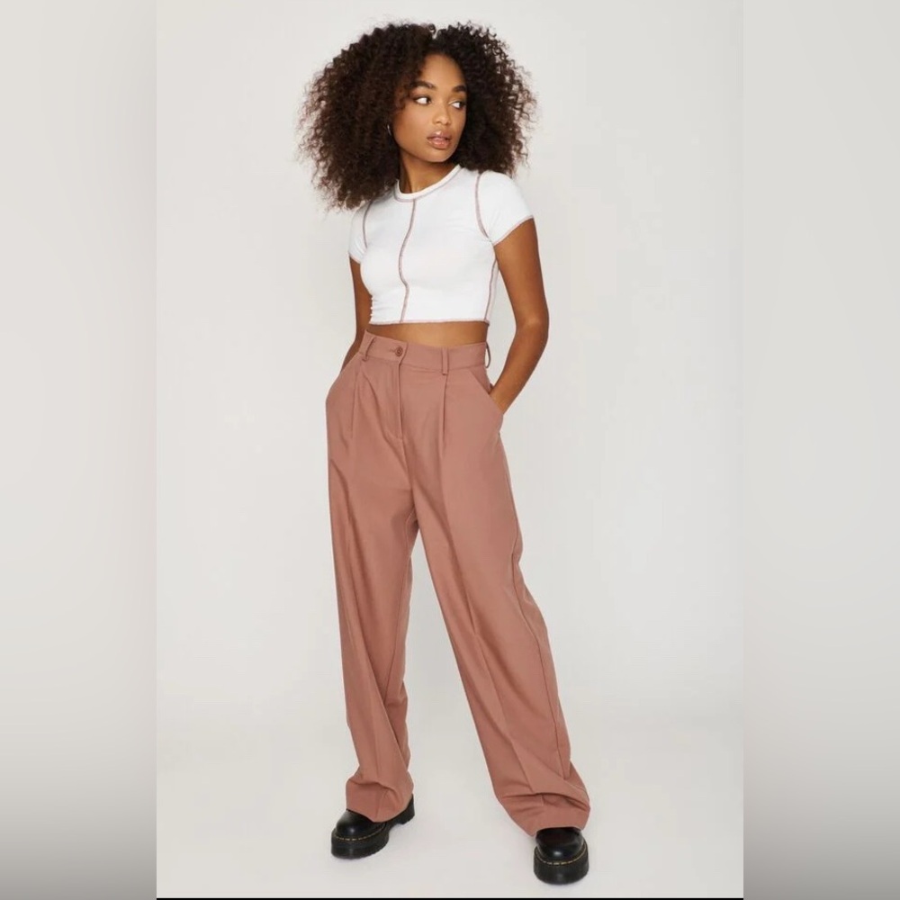 Garage Pleated Straight Pants